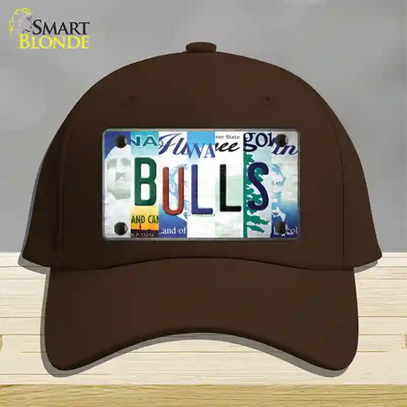 Bulls Strip Art Novelty License Plate Hat Tag Cotton / Dark Brown