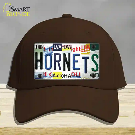 Hornets Strip Art Novelty License Plate Hat Tag Cotton / Dark Brown