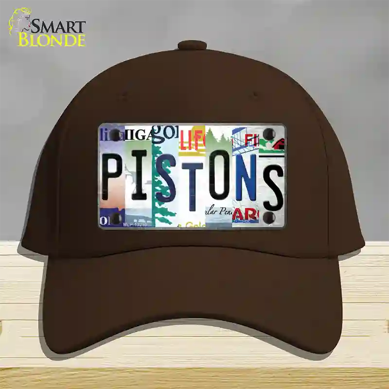 Pistons Strip Art Novelty License Plate Hat Tag Cotton / Dark Brown