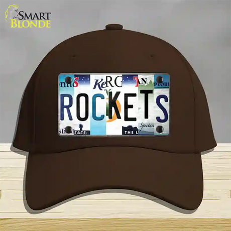 Rockets Strip Art Novelty License Plate Hat Tag Cotton / Dark Brown