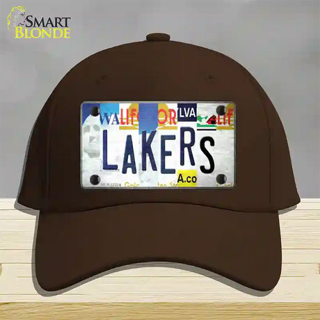 Lakers Strip Art Novelty License Plate Hat Tag Cotton / Dark Brown