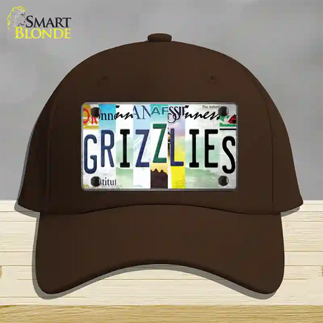 Grizzlies Strip Art Novelty License Plate Hat Tag Cotton / Dark Brown