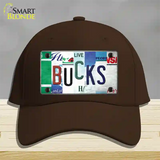 Bucks Strip Art Novelty License Plate Hat Tag Cotton / Dark Brown