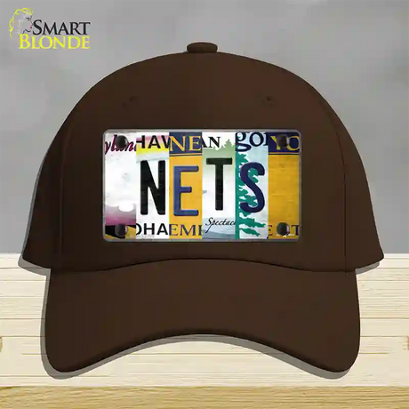 Nets Strip Art Novelty License Plate Hat Tag Cotton / Dark Brown