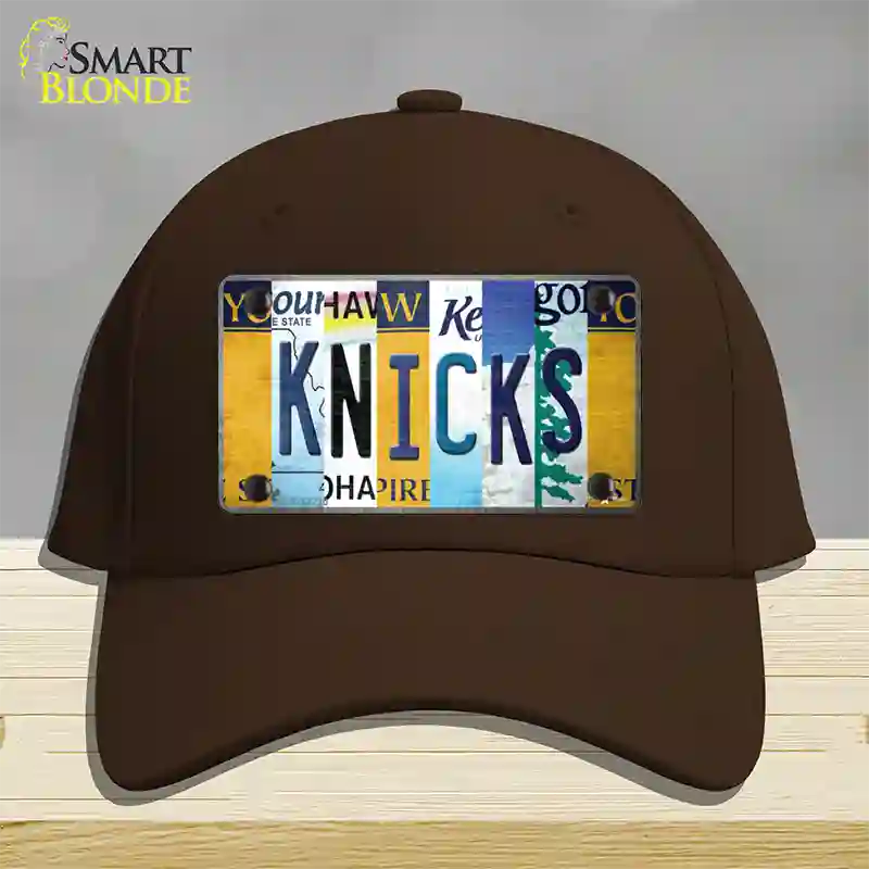 Knicks Strip Art Novelty License Plate Hat Tag Cotton / Dark Brown