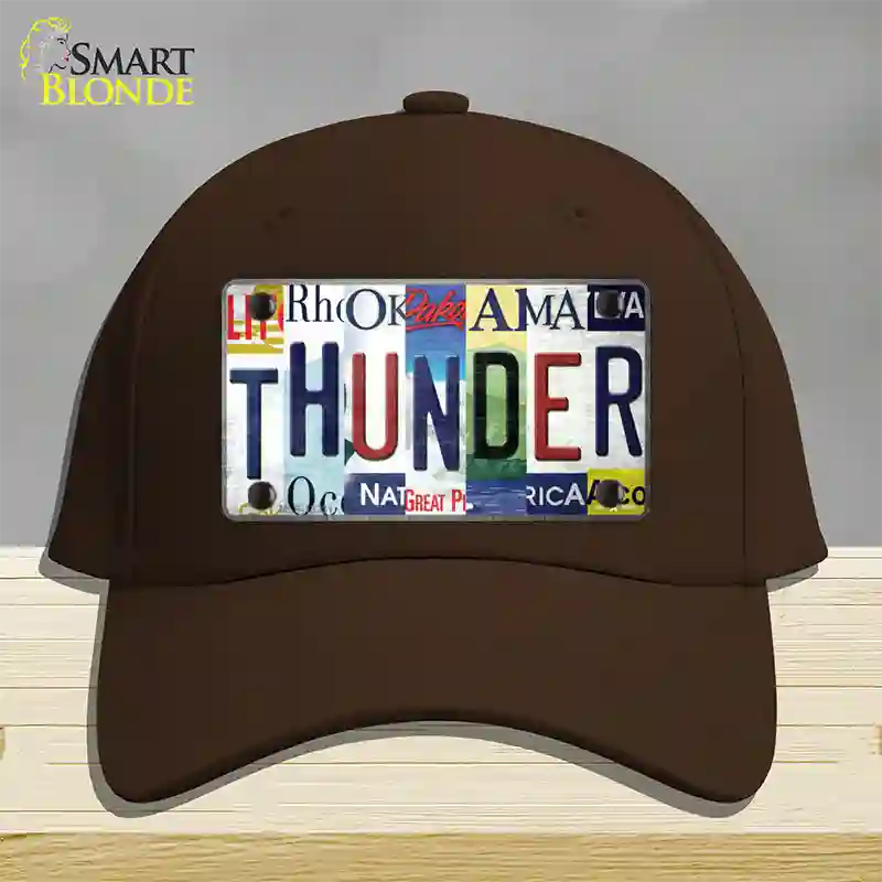 Thunder Strip Art Novelty License Plate Hat Tag Cotton / Dark Brown