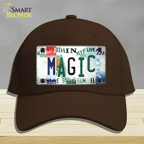 Magic Strip Art Novelty License Plate Hat Tag Cotton / Dark Brown