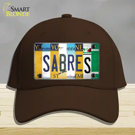 Sabres Strip Art Novelty License Plate Hat Tag Cotton / Dark Brown