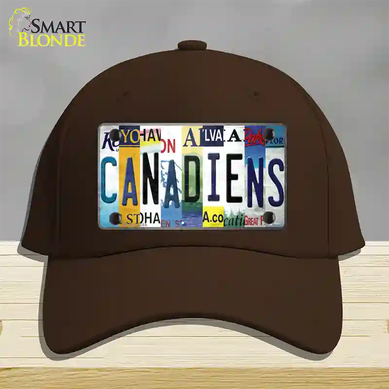 Canadiens Strip Art Novelty License Plate Hat Tag Cotton / Dark Brown