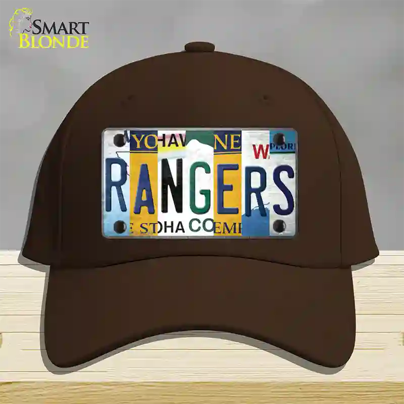 Rangers Hockey Strip Art Novelty License Plate Hat Tag Cotton / Dark Brown