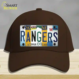 Rangers Hockey Strip Art Novelty License Plate Hat Tag Cotton / Dark Brown