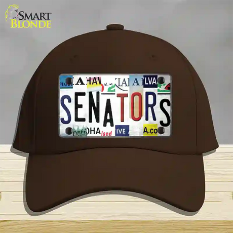 Senators Strip Art Novelty License Plate Hat Tag Cotton / Dark Brown