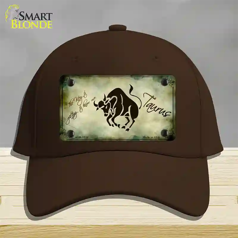 Taurus Zodiac Novelty License Plate Hat Cotton / Dark Brown