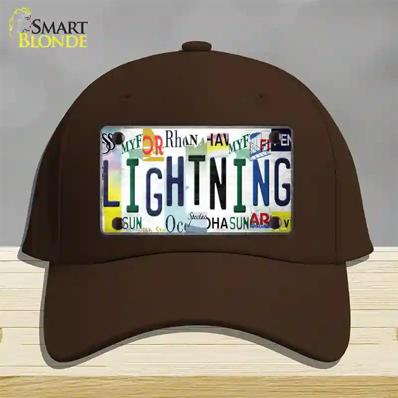 Lightning Strip Art Novelty License Plate Hat Tag Cotton / Dark Brown