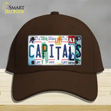 Capitals Strip Art Novelty License Plate Hat Tag Cotton / Dark Brown