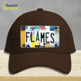 Flames Strip Art Novelty License Plate Hat Tag Cotton / Dark Brown