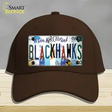 Blackhawks Strip Art Novelty License Plate Hat Tag Cotton / Dark Brown