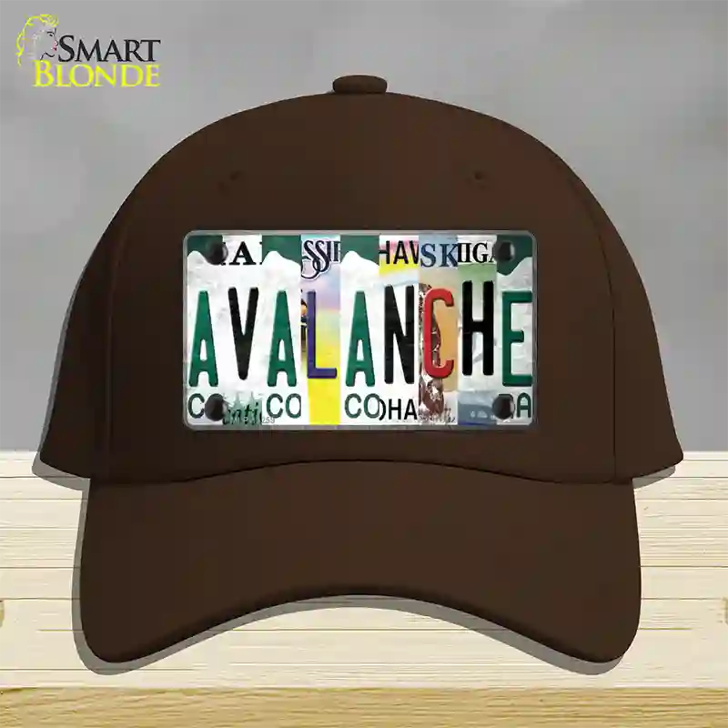 Avalanche Strip Art Novelty License Plate Hat Tag Cotton / Dark Brown