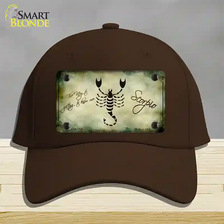 Scorpio Zodiac Novelty License Plate Hat Cotton / Dark Brown