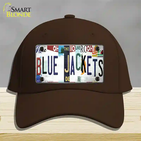 Blue Jackets Strip Art Novelty License Plate Hat Tag Cotton / Dark Brown