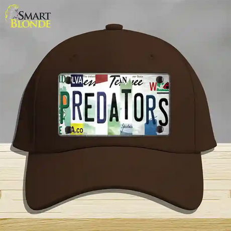 Predators Strip Art Novelty License Plate Hat Tag Cotton / Dark Brown