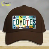 Coyotes Strip Art Novelty License Plate Hat Tag Cotton / Dark Brown