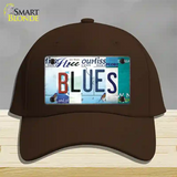 Blues Strip Art Novelty License Plate Hat Tag Cotton / Dark Brown