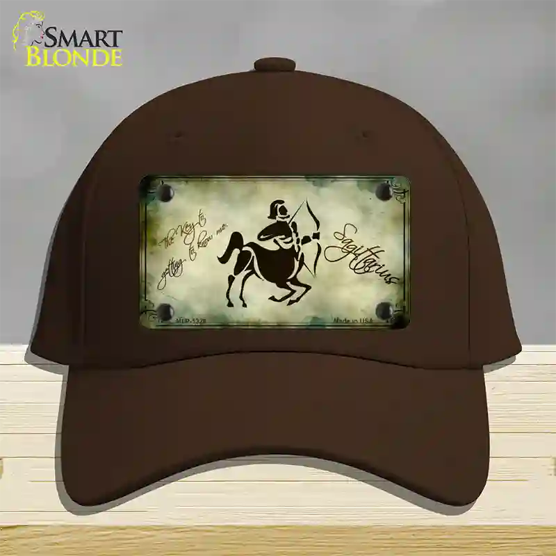 Sagittarius Zodiac Novelty License Plate Hat Cotton / Dark Brown