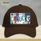 Canucks Strip Art Novelty License Plate Hat Tag Cotton / Dark Brown