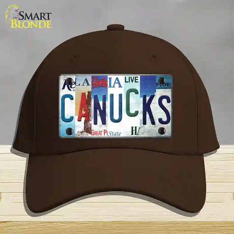 Canucks Strip Art Novelty License Plate Hat Tag Cotton / Dark Brown