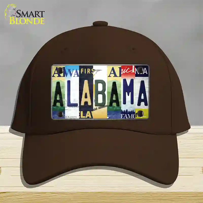 Alabama Strip Art Novelty License Plate Hat Tag Cotton / Dark Brown