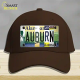 Auburn Strip Art Novelty License Plate Hat Tag Cotton / Dark Brown