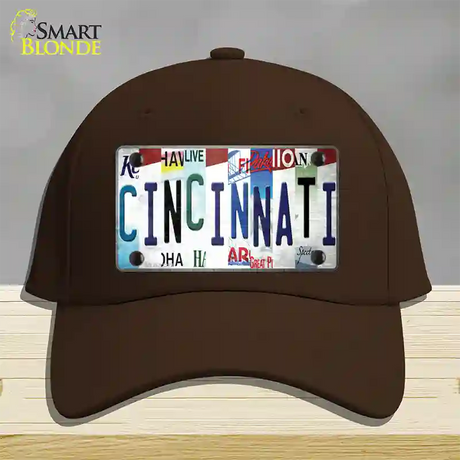 Cincinnati Strip Art Novelty License Plate Hat Tag Cotton / Dark Brown