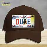 Duke Strip Art Novelty License Plate Hat Tag Cotton / Dark Brown