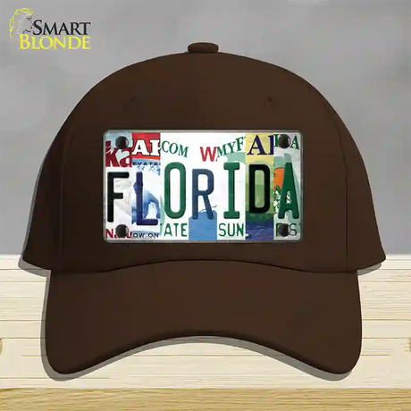 Florida Strip Art Novelty License Plate Hat Tag Cotton / Dark Brown