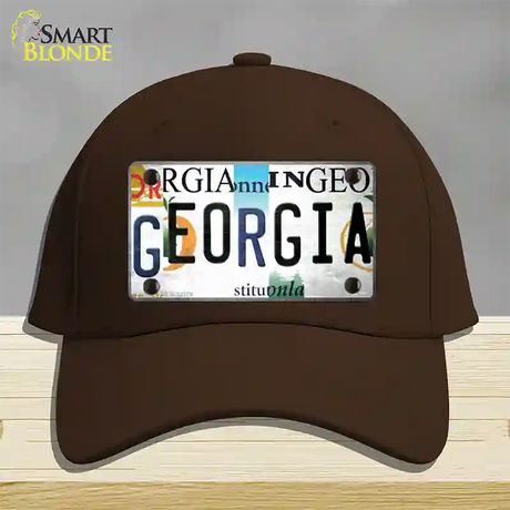 Georgia Strip Art Novelty License Plate Hat Tag Cotton / Dark Brown