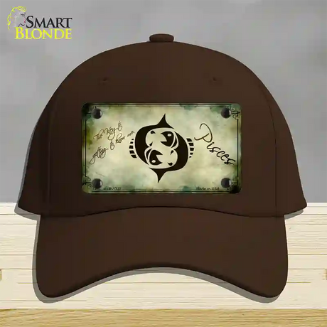 Pisces Zodiac Novelty License Plate Hat Cotton / Dark Brown