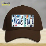 Kansas State Strip Art Novelty License Plate Hat Tag Cotton / Dark Brown