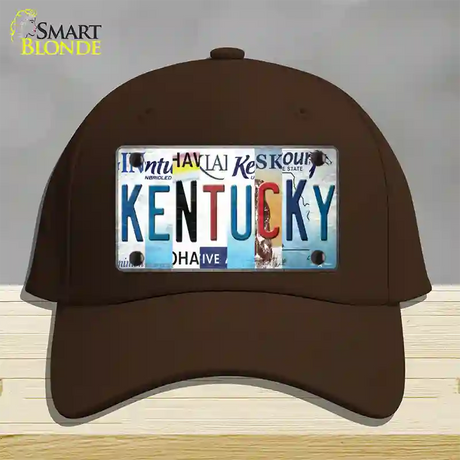 Kentucky Strip Art Novelty License Plate Hat Tag Cotton / Dark Brown