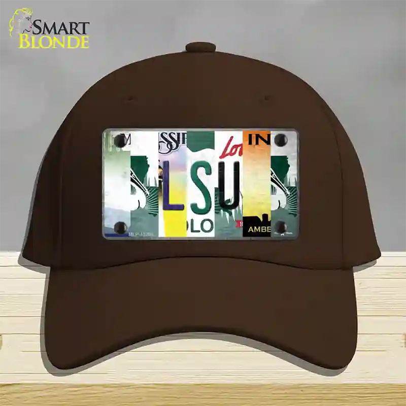 LSU Strip Art Novelty License Plate Hat Tag Cotton / Dark Brown