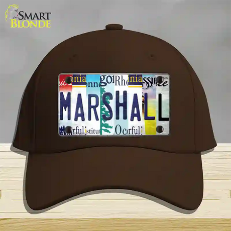 Marshall Strip Art Novelty License Plate Hat Tag Cotton / Dark Brown