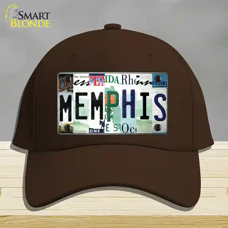 Memphis Strip Art Novelty License Plate Hat Tag Cotton / Dark Brown