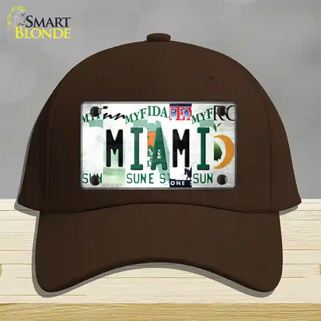 Miami Strip Art Novelty License Plate Hat Tag Cotton / Dark Brown