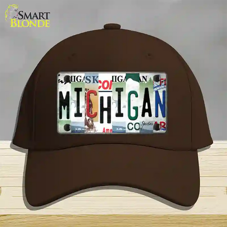 Michigan Strip Art Novelty License Plate Hat Tag Cotton / Dark Brown