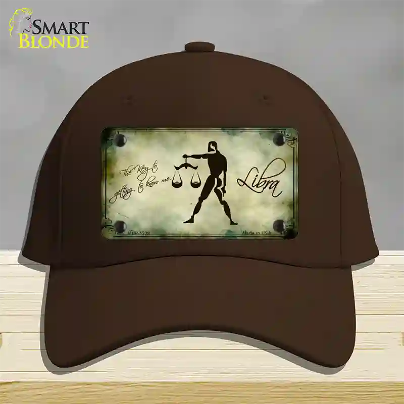 Libra Zodiac Novelty License Plate Hat Cotton / Dark Brown