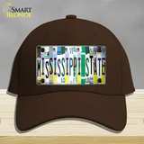 Mississippi State Strip Art Novelty License Plate Hat Tag Cotton / Dark Brown