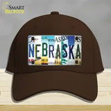 Nebraska Strip Art Novelty License Plate Hat Tag Cotton / Dark Brown