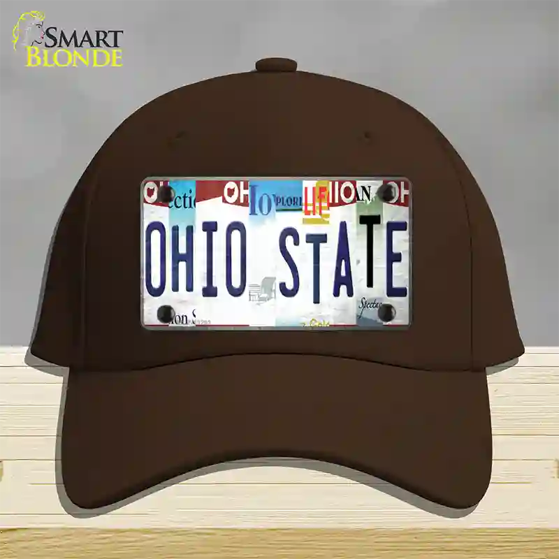 Ohio State Strip Art Novelty License Plate Hat Tag Cotton / Dark Brown