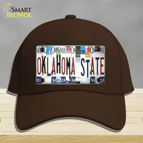 Oklahoma State Strip Art Novelty License Plate Hat Tag Cotton / Dark Brown