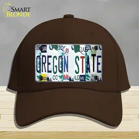 Oregon State Strip Art Novelty License Plate Hat Tag Cotton / Dark Brown